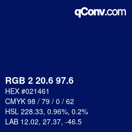 カラーコード: RGB 2 20.6 97.6 | qconv.com