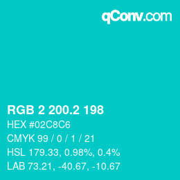 カラーコード: RGB 2 200.2 198 | qconv.com