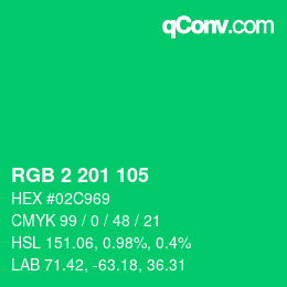 Farbcode: RGB 2 201 105 | qconv.com