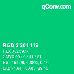 Color code: RGB 2 201 119 | qconv.com