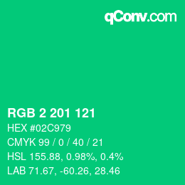 Color code: RGB 2 201 121 | qconv.com