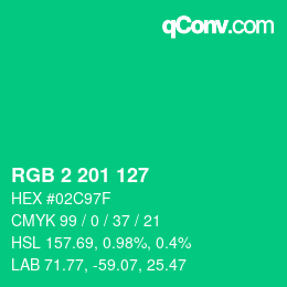 Color code: RGB 2 201 127 | qconv.com