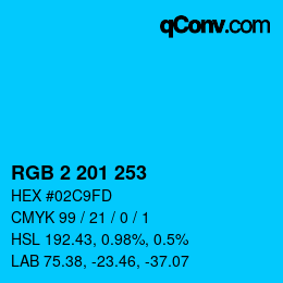 Color code: RGB 2 201 253 | qconv.com