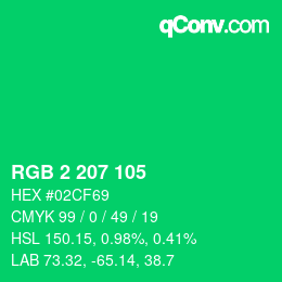 Color code: RGB 2 207 105 | qconv.com