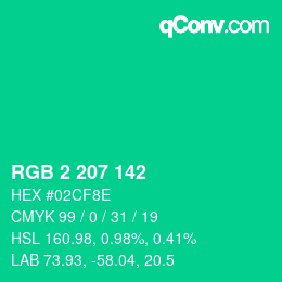 Color code: RGB 2 207 142 | qconv.com