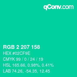 Color code: RGB 2 207 158 | qconv.com