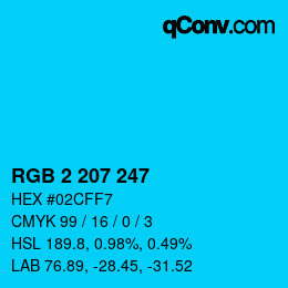 Color code: RGB 2 207 247 | qconv.com