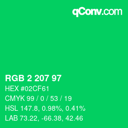Color code: RGB 2 207 97 | qconv.com