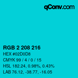 Color code: RGB 2 208 216 | qconv.com