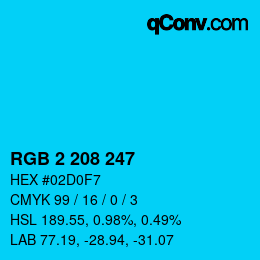 Color code: RGB 2 208 247 | qconv.com
