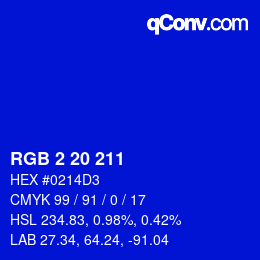 Color code: RGB 2 20 211 | qconv.com