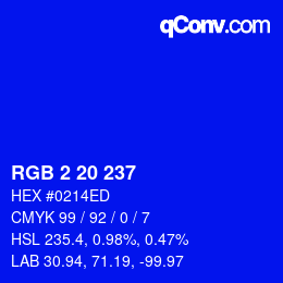 Color code: RGB 2 20 237 | qconv.com