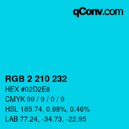 Color code: RGB 2 210 232 | qconv.com
