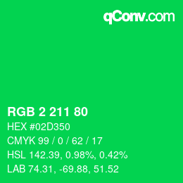 Color code: RGB 2 211 80 | qconv.com