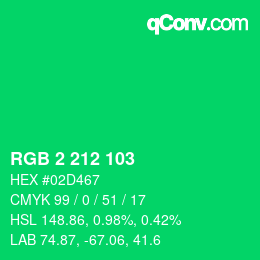 Color code: RGB 2 212 103 | qconv.com