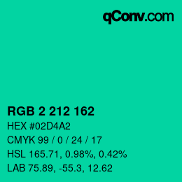 Color code: RGB 2 212 162 | qconv.com