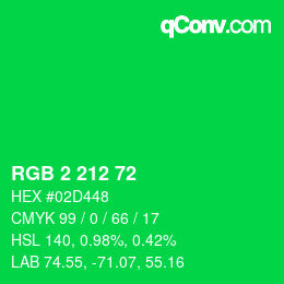 Color code: RGB 2 212 72 | qconv.com