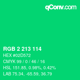 カラーコード: RGB 2 213 114 | qconv.com