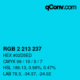 Color code: RGB 2 213 237 | qconv.com