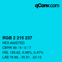 Color code: RGB 2 215 237 | qconv.com
