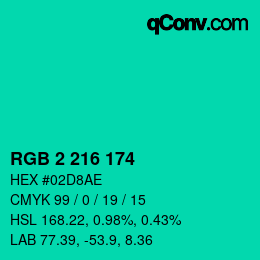 Color code: RGB 2 216 174 | qconv.com