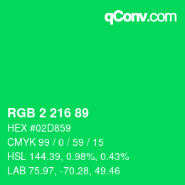 Color code: RGB 2 216 89 | qconv.com