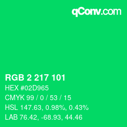 Color code: RGB 2 217 101 | qconv.com