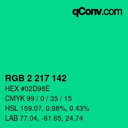 Color code: RGB 2 217 142 | qconv.com