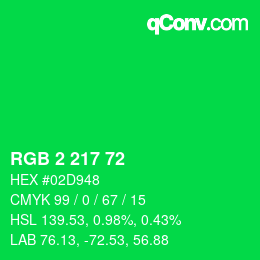 Color code: RGB 2 217 72 | qconv.com