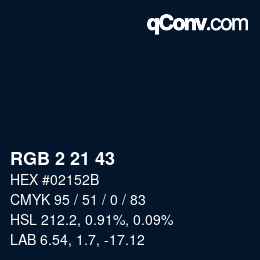 Color code: RGB 2 21 43 | qconv.com