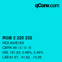Color code: RGB 2 225 232 | qconv.com