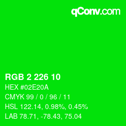 Color code: RGB 2 226 10 | qconv.com
