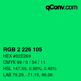 Color code: RGB 2 226 105 | qconv.com