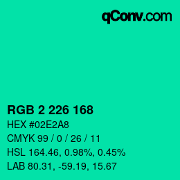 Color code: RGB 2 226 168 | qconv.com