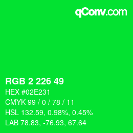 Color code: RGB 2 226 49 | qconv.com