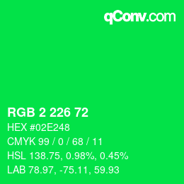Color code: RGB 2 226 72 | qconv.com