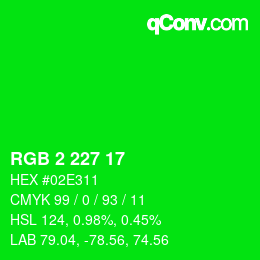 Color code: RGB 2 227 17 | qconv.com