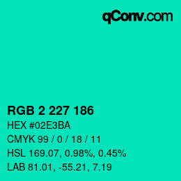 Color code: RGB 2 227 186 | qconv.com
