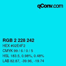 Color code: RGB 2 228 242 | qconv.com