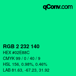 Color code: RGB 2 232 140 | qconv.com