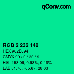 Color code: RGB 2 232 148 | qconv.com