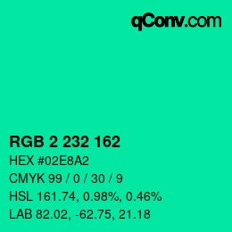 Código de color: RGB 2 232 162 | qconv.com