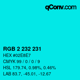 Color code: RGB 2 232 231 | qconv.com