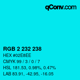 Color code: RGB 2 232 238 | qconv.com