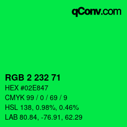Color code: RGB 2 232 71 | qconv.com