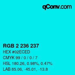 Color code: RGB 2 236 237 | qconv.com