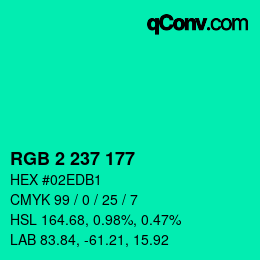 Color code: RGB 2 237 177 | qconv.com