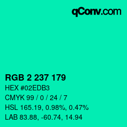 Farbcode: RGB 2 237 179 | qconv.com
