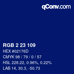 カラーコード: RGB 2 23 109 | qconv.com
