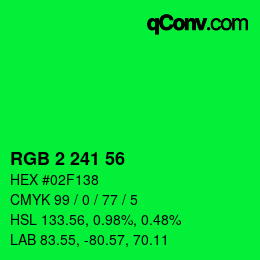 Color code: RGB 2 241 56 | qconv.com